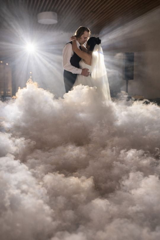 Efecto nubes para primer baile de boda